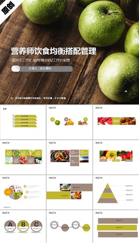 营养师饮食均衡搭配管理ppt模板